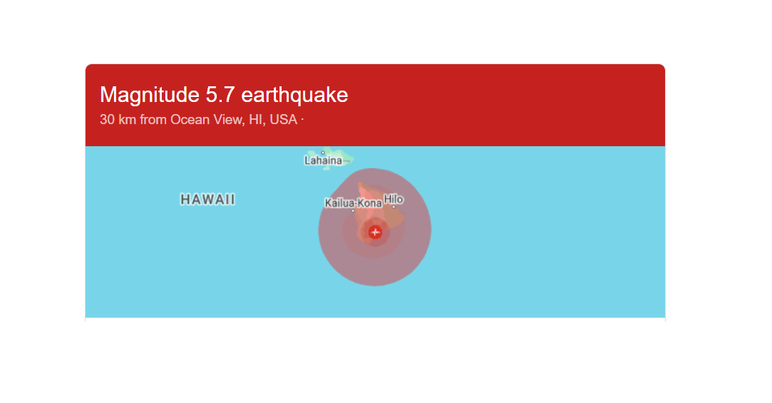 5.7 Magnitude Earthquake Shakes Big Island of Hawaii, No Tsunami Threat ...